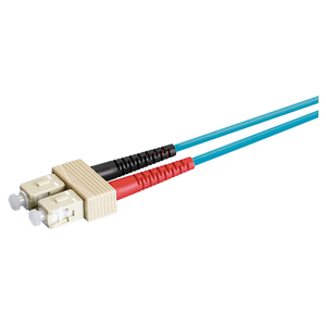 R&M, Patch Cord SC-Duplex PC, beige - LC-Duplex PC, beige/turquoise, OM3, Bm/3, F8 2.0x4.1mm, R323060, R323061, R323062