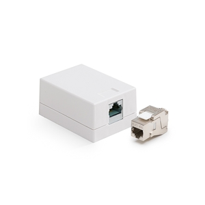 Keline, zásuvka Kompakt Box  1xRJ45 Cat.6A ISO STP na omítku bílá KE-SMB01-C6A-S-10G