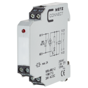 Metz, KRA-M6/1-2, 1 normally open contact, 1 normally closed contact, 24 V AC/DC