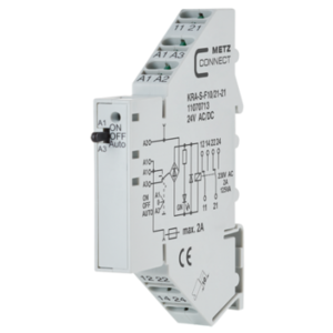 Metz, KRA-S-F10/21-21, 2 changeover contact (DPST), 24 V AC/DC