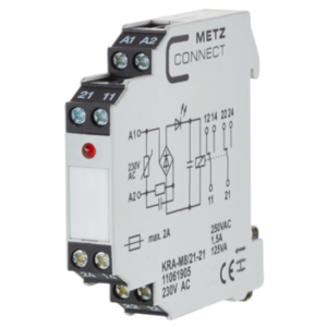 Metz, KRA-M8/21-21, 2 changeover contacts, 230 V AC