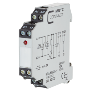 Metz, KRA-M8/21-21, 2 changeover contacts, 24 V AC/DC