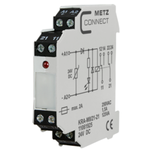 Metz, KRA-M8/21-21, 2 changeover contacts, 24 V DC