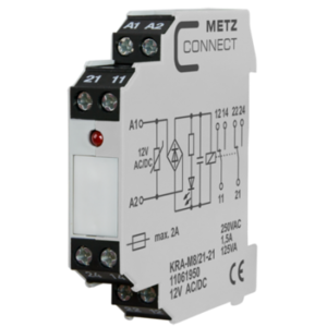 Metz, KRA-M8/21-21, 2 changeover contacts, 12V AC/DC