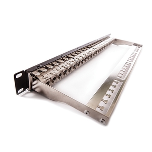 Keline, 10G patch panel MODULO 24xRJ45 Cat.6A EA STP 1U černý - beznástrojový