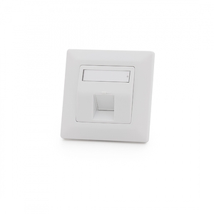 Keline, zásuvka Modulo 50  1xRJ45 cat.6A class EA STP 80x80mm pod omítku bílá šikmá s dvířky