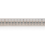 Keline, 10G patch panel MODULO 24xRJ45 HD Cat.6<sub>A</sub> ISO STP 1U černý - beznástrojový stříbrný