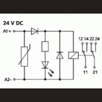 Metz, KRA-M8/21-21, 2 changeover contacts, 24 V DC