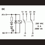 Metz, RM 21-21, 2 changeover contacts, 24 V DC