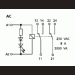 Metz, RM3, 2 changeover contacts, 24 V AC