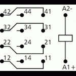 Metz, R274, 4 changeover contacts (4 DPST) gold plated contacts, 24 V DC