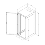Triton, 19' rozvaděč stojanový datový 800x800 IP54,4-bod.z.,pro montáž chl.j. RDE-xx-A88-XCX-A1