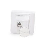 Keline, zásuvka Modulo 45  2xRJ45 cat.5E UTP WH 45x45mm bílá šikmá oblá s dvířky 601122-2-C5U-WH