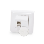 Keline, zásuvka Modulo 45  1xRJ45 cat.6A ISO STP 45x45mm bílá šikmá oblá s dvířky 601122-1-C6A-S-10G