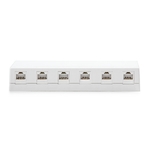 Keline, zásuvka Kompakt Box  6xRJ45 Cat.6 UTP WH na omítku bílá KE-SMB06-C6U-WH