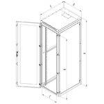 Stojanový rozvaděč RIE s krytím IP 54, šířka 600 mm, hloubka 600 mm RIE-xx-A66-CCY-A1