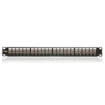 Keline, 10G patch panel MODULO 24xRJ45 Cat.6A EA STP 1U černý - beznástrojový