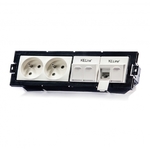 Keline, antibakteriální zásuvka Modulo 45  2xRJ45 cat.5E UTP TL 45x45mm