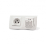 Keline, antibakteriální zásuvka Modulo 45  2xRJ45 cat.5E UTP TL 45x45mm