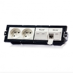 Keline, antibakteriální zásuvka Modulo 45  2xRJ45 cat.6<sub>A</sub> ISO HD STP 45x45mm