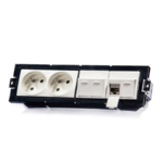 Keline, zásuvka Modulo 45  1xRJ45 cat.5E STP TL 45x45mm bílá šikmá s dvířky
