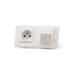 Keline, zásuvka Modulo 45  1xRJ45 cat.6 UTP TL 45x45mm bílá šikmá s dvířky