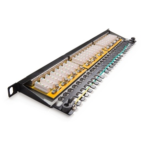 Keline, HD patch panel KOMPAKT 24xRJ45 Cat.5E STP 0,5U černý