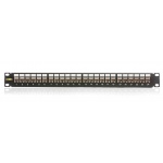 Keline, patch panel MODULO 24xRJ45 Cat.6 STP 1U černý - beznástrojový