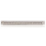 Keline, 10G patch panel MODULO 24xRJ45 Cat.6<sub>A</sub> ISO STP 1U černý - beznástrojový stříbrný