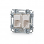 Keline, adaptér do rámečků Legrand Valena pro zásuvky Modulo 45 2xRJ45 Cat.6 UTP TL 601150-2-C6U-TL