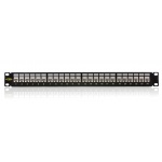 Keline, patch panel MODULO 24xRJ45 Cat.6 UTP 1U černý - beznástrojový