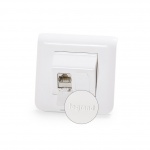 Keline, zásuvka Modulo 45  2xRJ45 cat.6A EA STP 45x45mm bílá šikmá oblá s dvířky 601122-2-CEA-S-10G