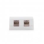 Keline, zásuvka Kompakt Box  2xRJ45 Cat.6 STP TL na omítku bílá KE-SMB02-C6S-TL