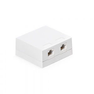 Keline, zásuvka Kompakt Box  2xRJ45 Cat.5E UTP TL na omítku bílá KE-SMB02-C5U-TL