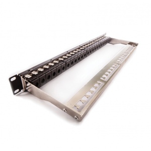 Keline, patch panel MODULO 24xRJ45 Cat.5E UTP 1U černý - beznástrojový