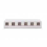 Keline, zásuvka Kompakt Box  6xRJ45 Cat.6A ISO HD STP na omítku bílá KE-SMB06-C6A-S-HD