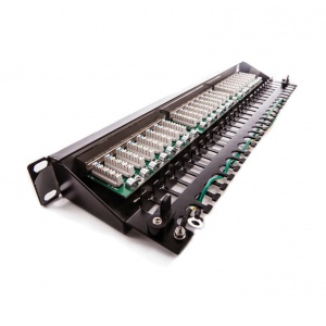 Keline, patch panel KOMPAKT 24xRJ45 Cat.5E STP 1U černý