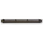 Keline, patch panel KOMPAKT 24xRJ45 Cat.5E STP 1U černý
